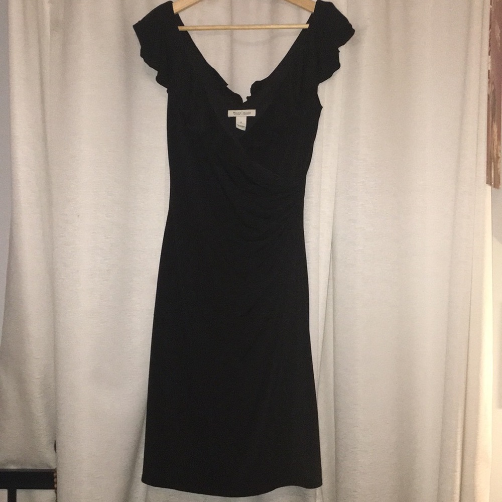 WHBM LBD! Ruffle V-Neck Sleeveless Dress